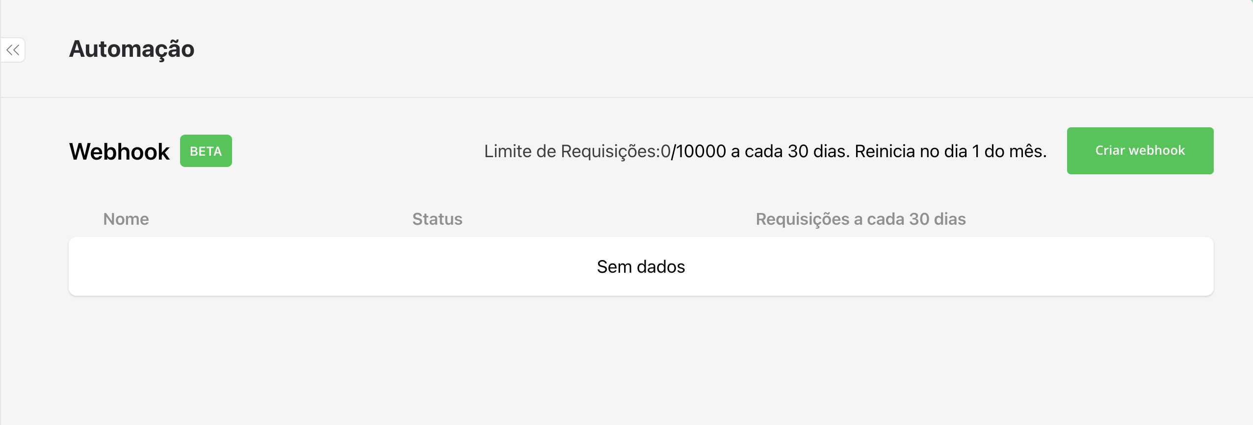 Criar um webhook dentro da plataforma BotConversa