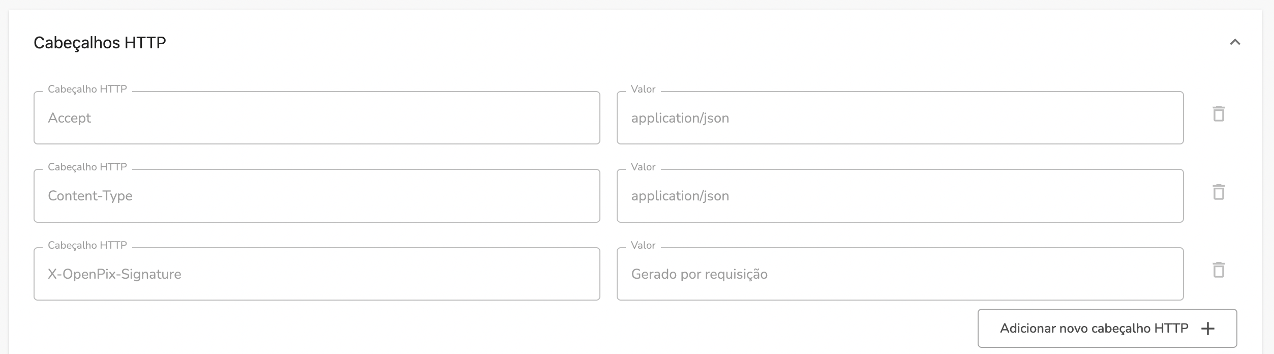 Customizar os cabeçalhos da requisição HTTP